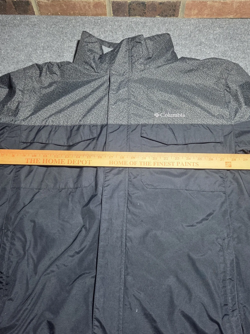 Columbia Mens XL Interchange Two-Tone Hooded Jacket Grey Black Waterproof Shell